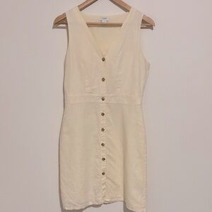 J. Crew Cream Sleeveless Cotton/Linen Dress